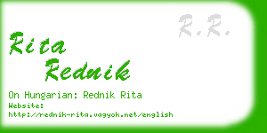 rita rednik business card